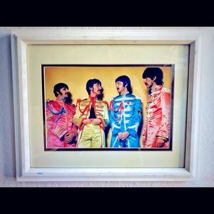 Framed Beatles Photo Sgt Peppers Lnly Hrts Clb Bnd